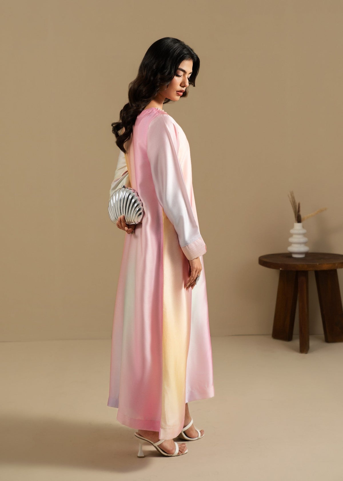 Pink Embellished Silk Charmeuse Maxi Online in Dubai UAE Abudhabi Ajman Sharjah
