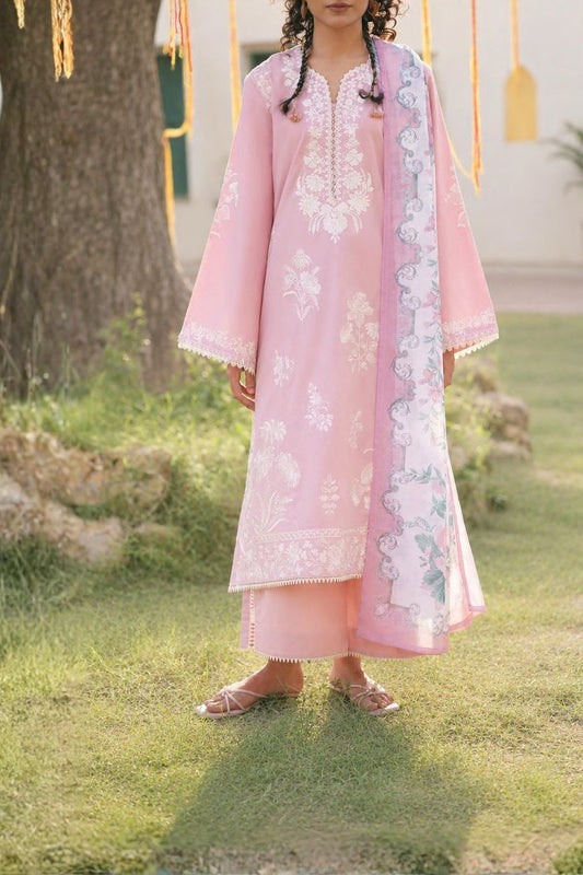 Pink Embroidered Cotton Lawn Salwar Suit Online in Dubai UAE Abudhabi Ajman Sharjah