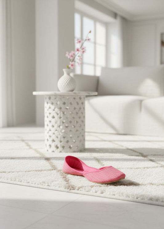 Pink Embroidered Khussa Kolhapuri Online in Sri Lanka India Australia