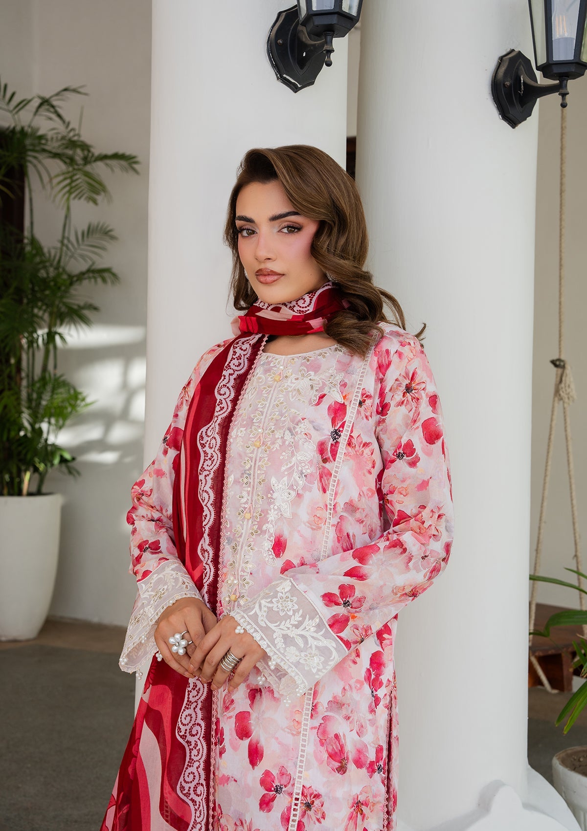 Pink Embroidered Lawn Dress Material Online in Sri Lanka India Australia