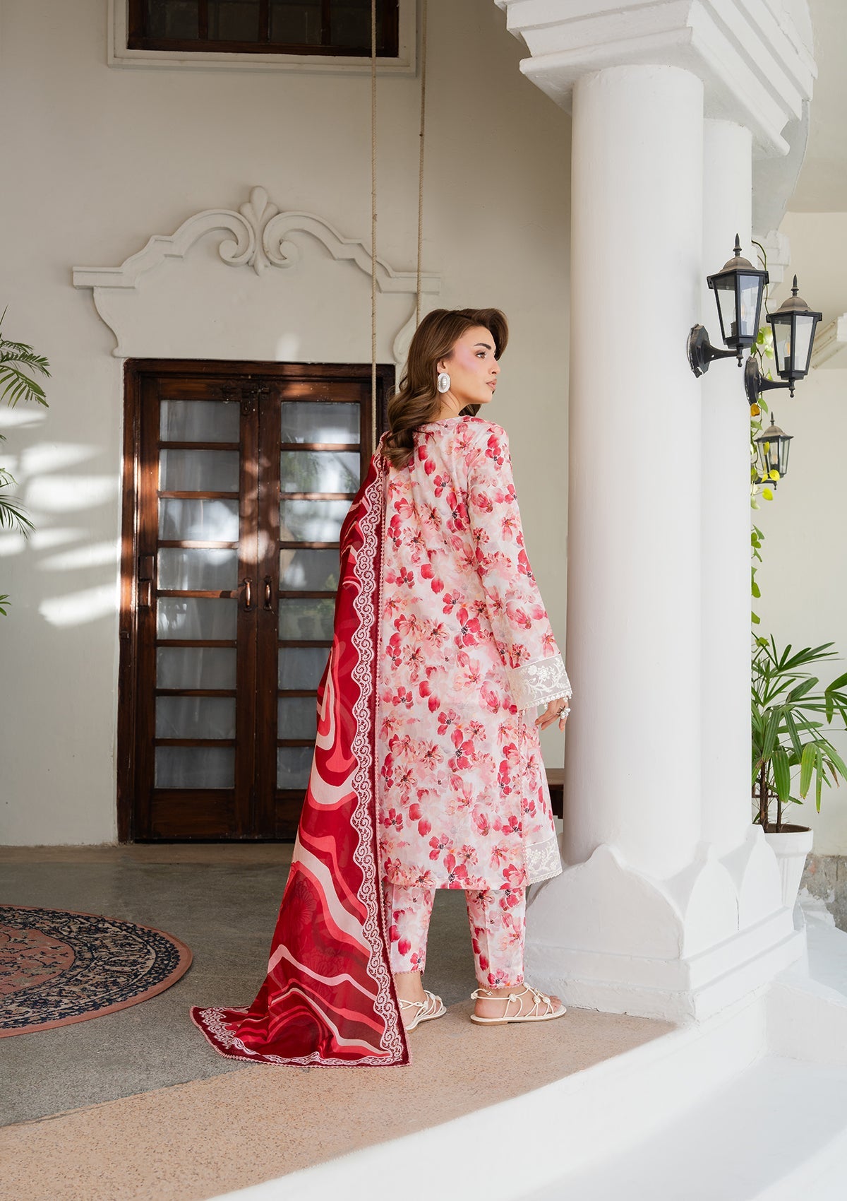 Pink Embroidered Lawn Pakistani Suit Online in Sri Lanka India Australia