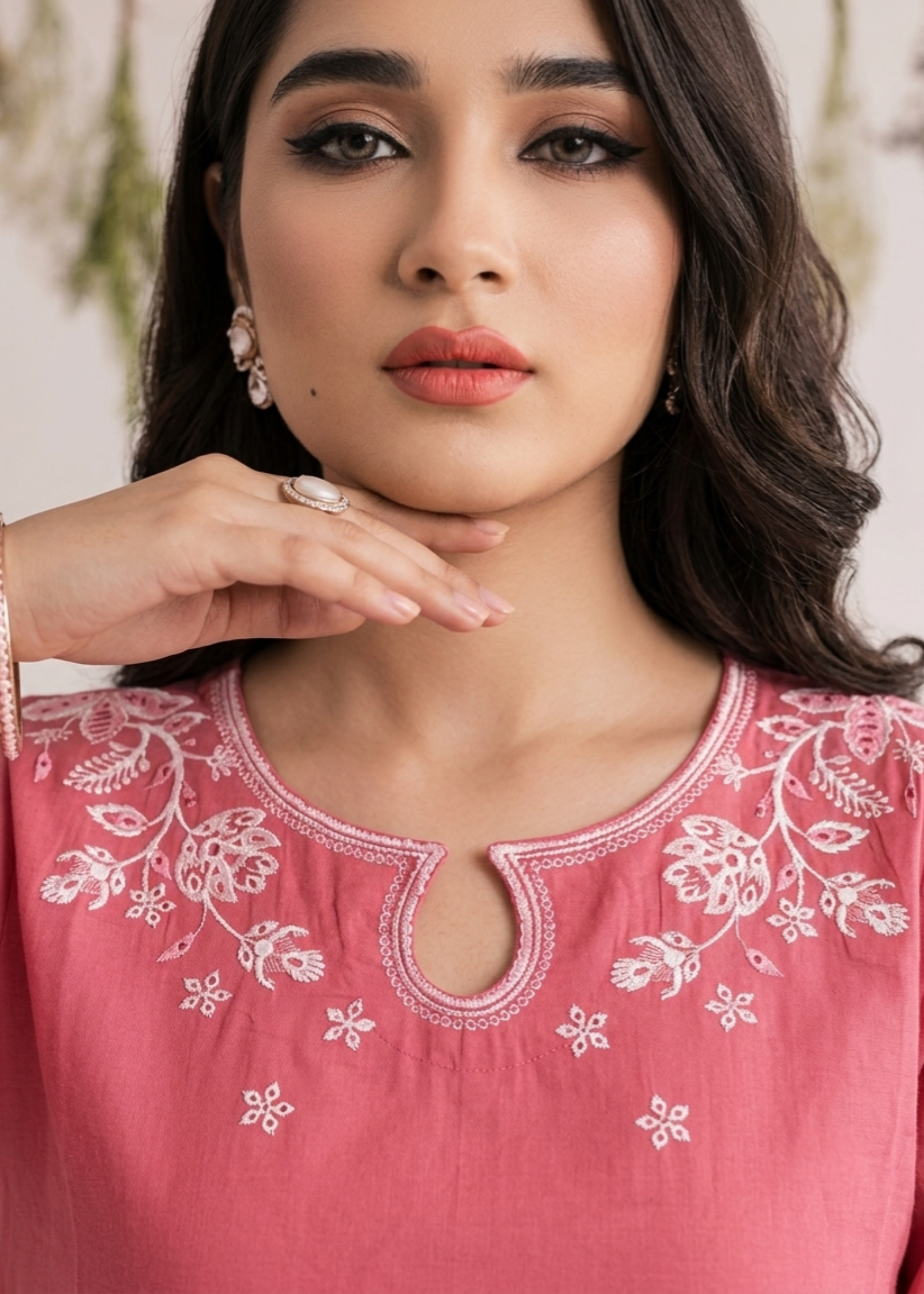 Pink Embroidered Lawn Salwar Kameez Online in Dubai UAE Abudhabi Ajman Sharjah