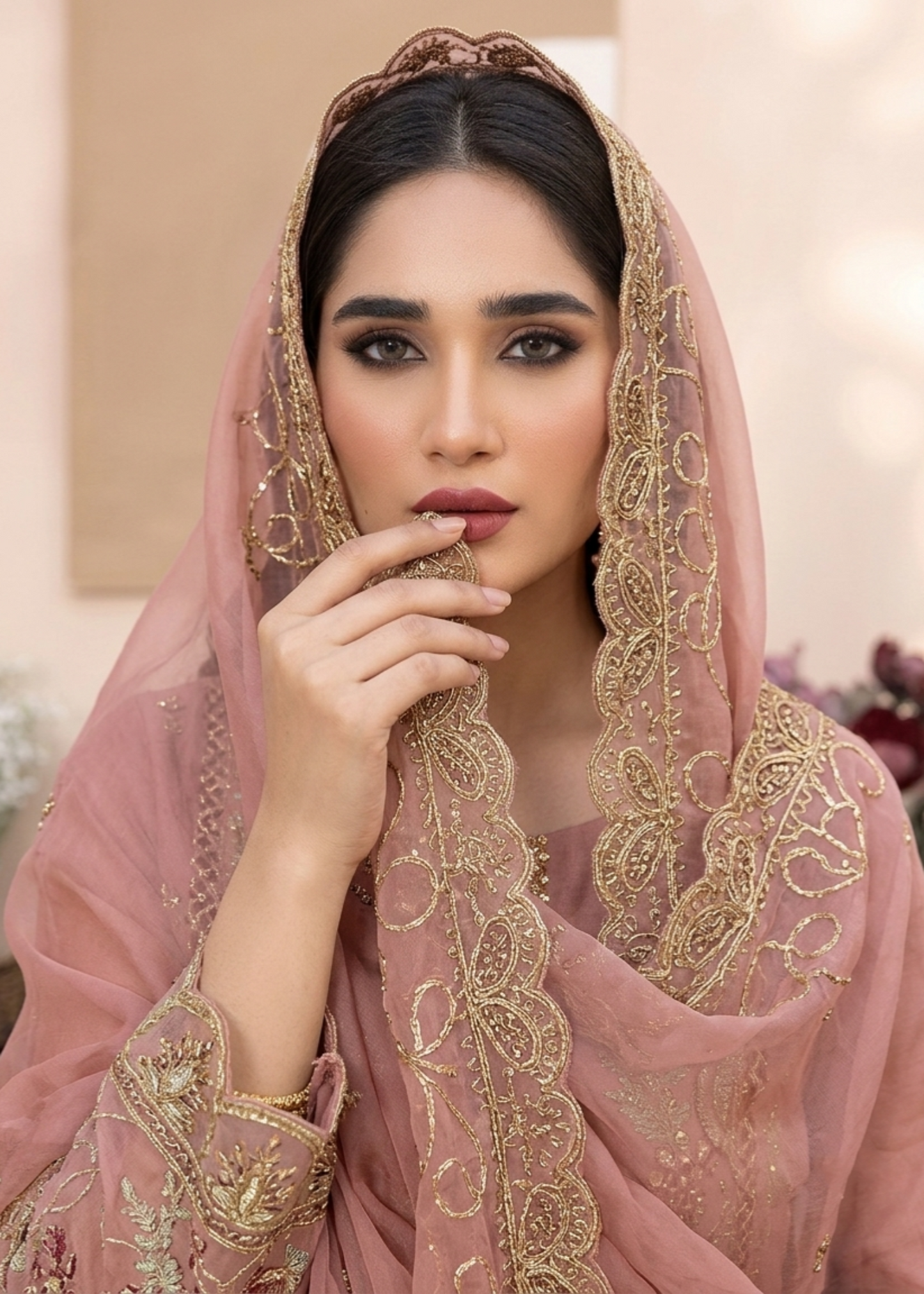 Pink Embroidered Organza Festive Wear Suit Online in Sri Lanka India Australia