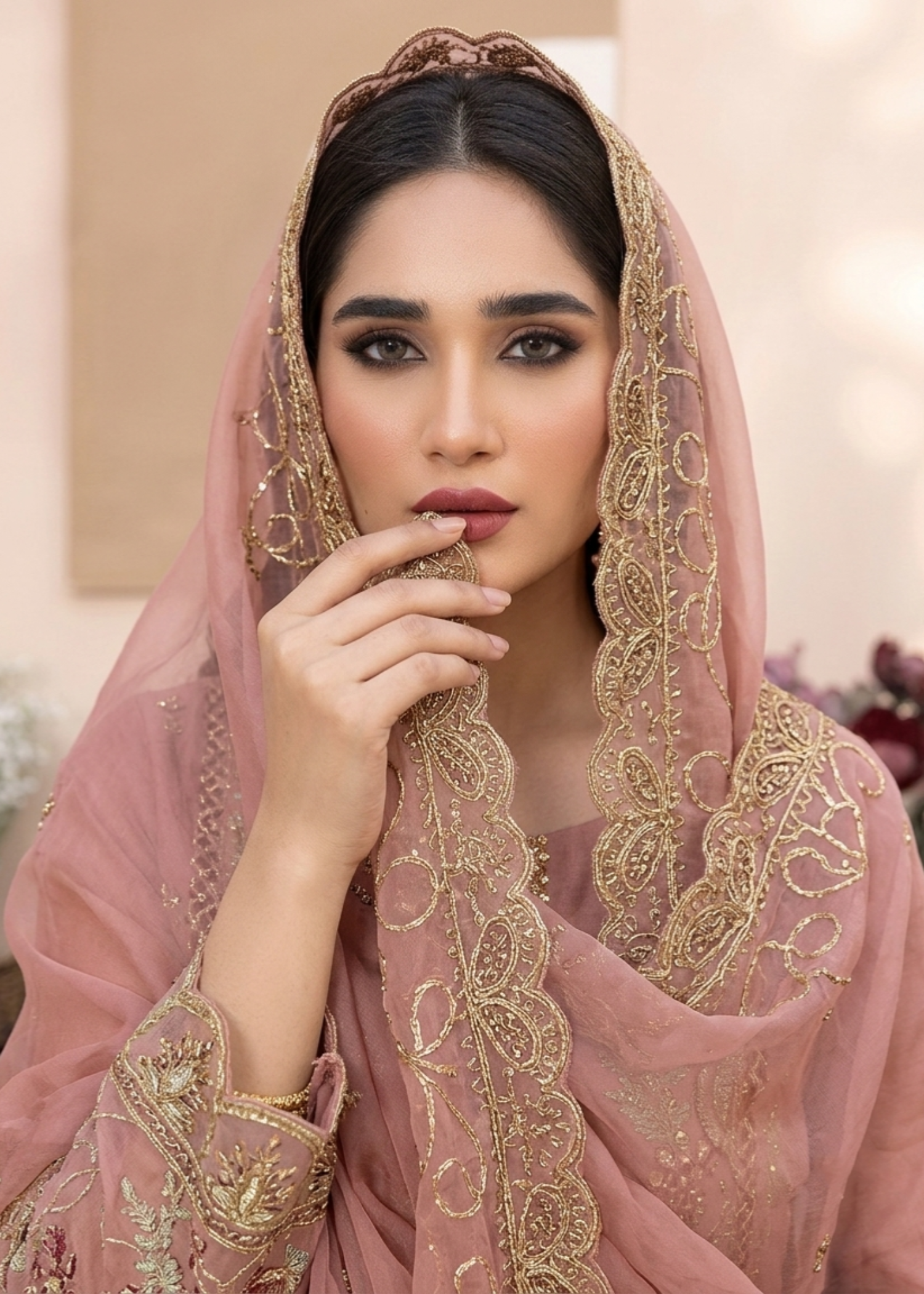 Pink Embroidered Organza Festive Wear Suit Online in Sri Lanka India Australia