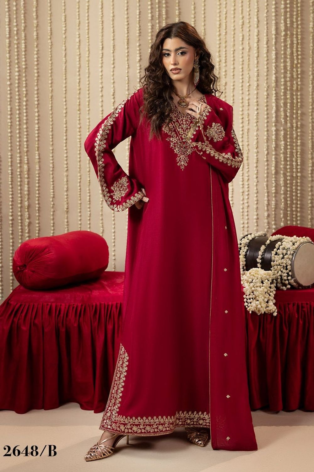 Pink Embroidered Raw Silk Kaftan Suit Online in Dubai UAE Abudhabi Ajman Sharjah