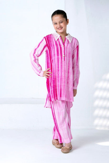 Pink Embroidered Raw Silk Kurta Set Online in Dubai UAE Abudhabi Ajman Sharjah