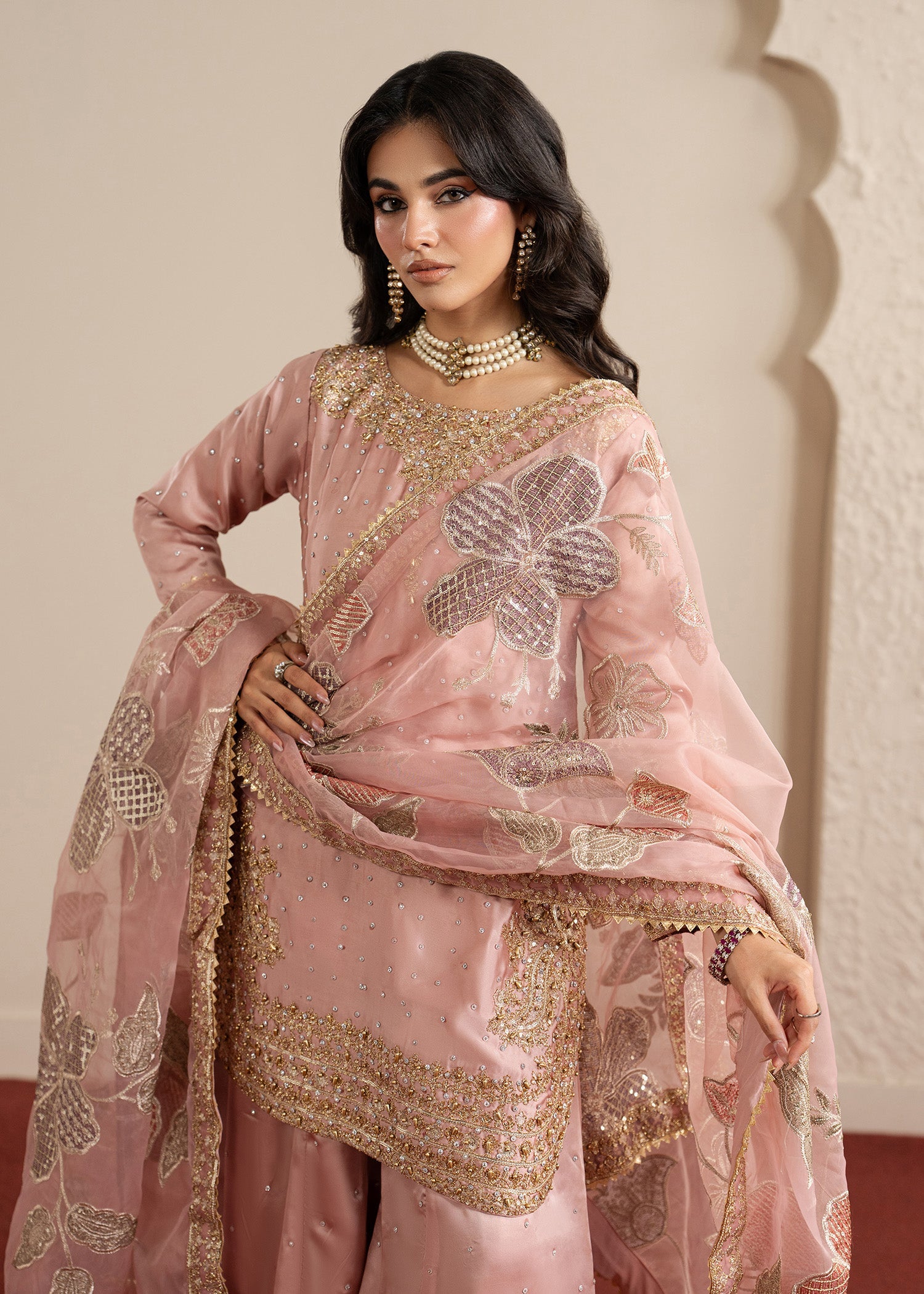 Pink Festive Sharara Gharara Online in Dubai DXB UAE Abudhabi Meena Bazaar