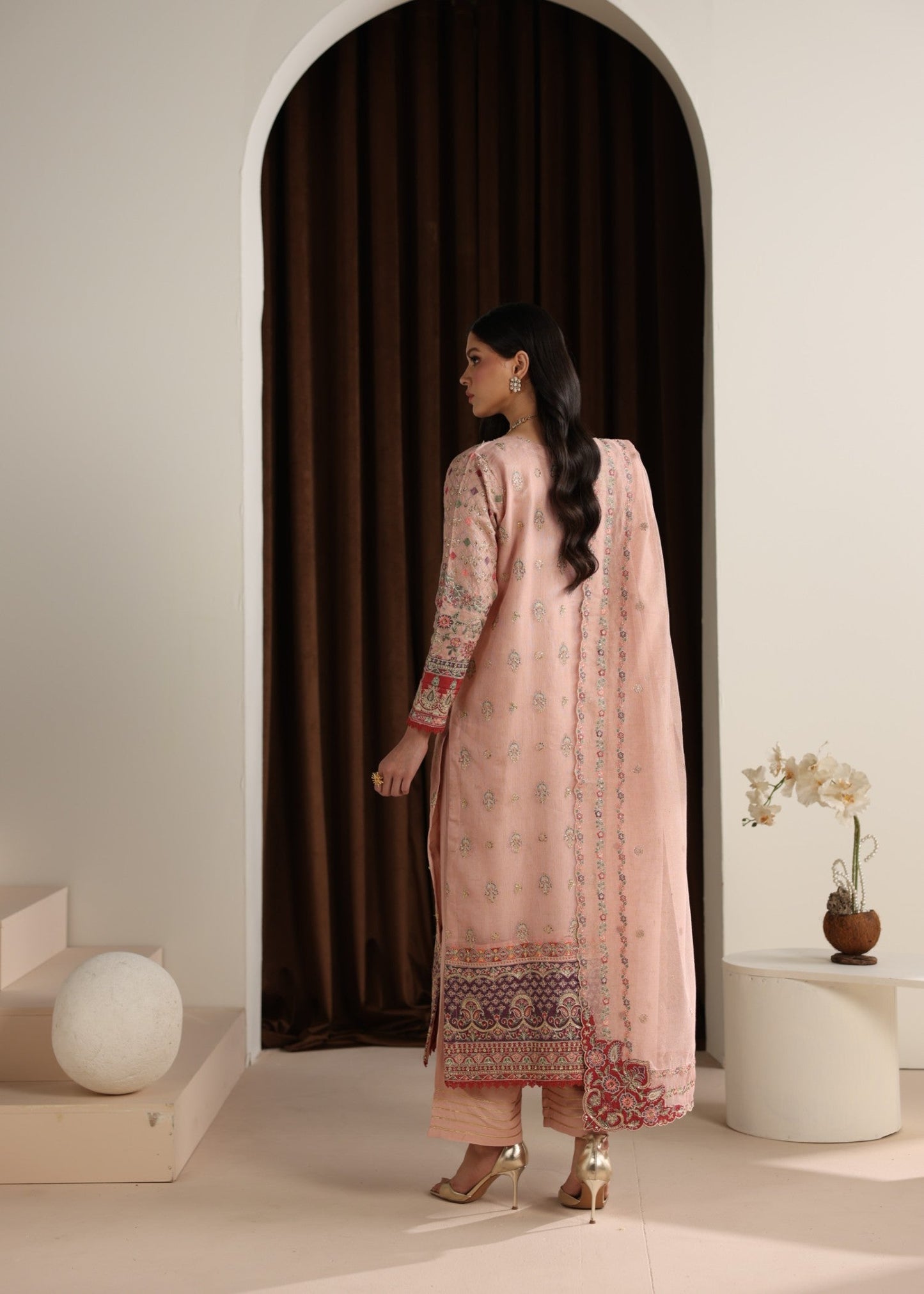 Pink Festive Wear Pakistani Suit Online in KSA Riyadh Saudi Arabia Oman Bahrain Qatar