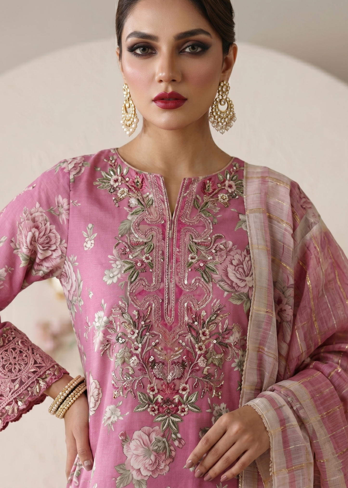 Pink Festive Wear Sharara Suit Online in KSA Riyadh Saudi Arabia Oman Bahrain Qatar