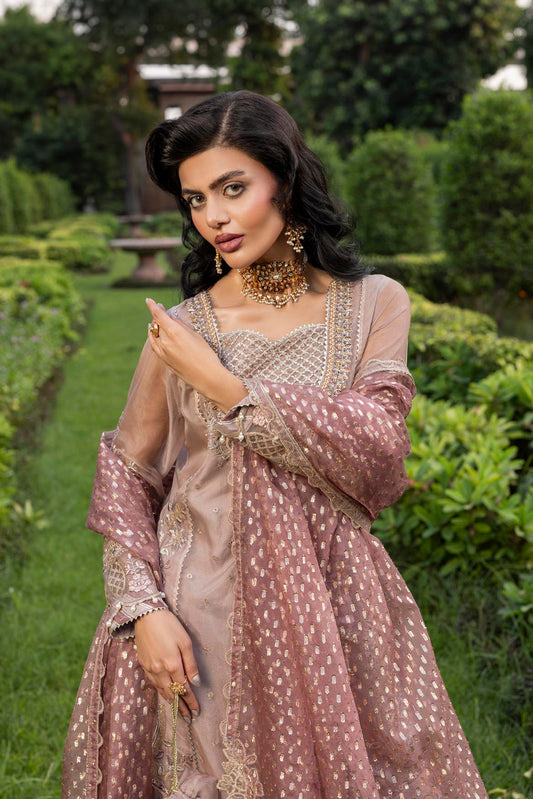 Pink Hand Embellished Organza Pakistani Wedding Dresses Online in Sri Lanka India Australia