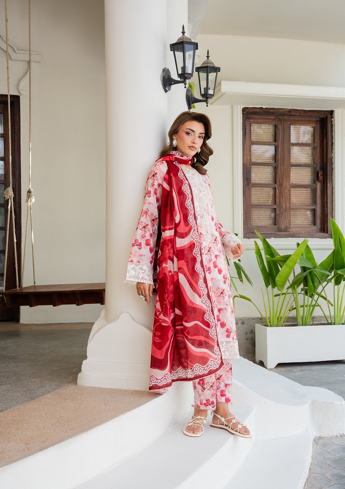 Pink Lawn Embroidered Salwar Kameez Online in Dubai UAE Abudhabi Ajman Sharjah