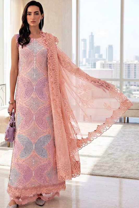 Pink Lawn Formal Wear Suit Online in Dubai UAE Abudhabi Ajman Sharjah
