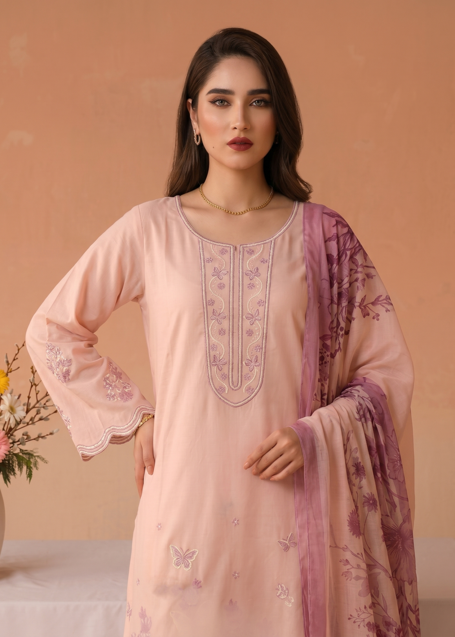 Pink Lawn Straight Kurta Suit Online in Sri Lanka India Australia