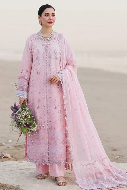 Pink Luxury Lawn Unstitched Pakistani Suit Online in Dubai UAE Abudhabi Ajman Sharjah