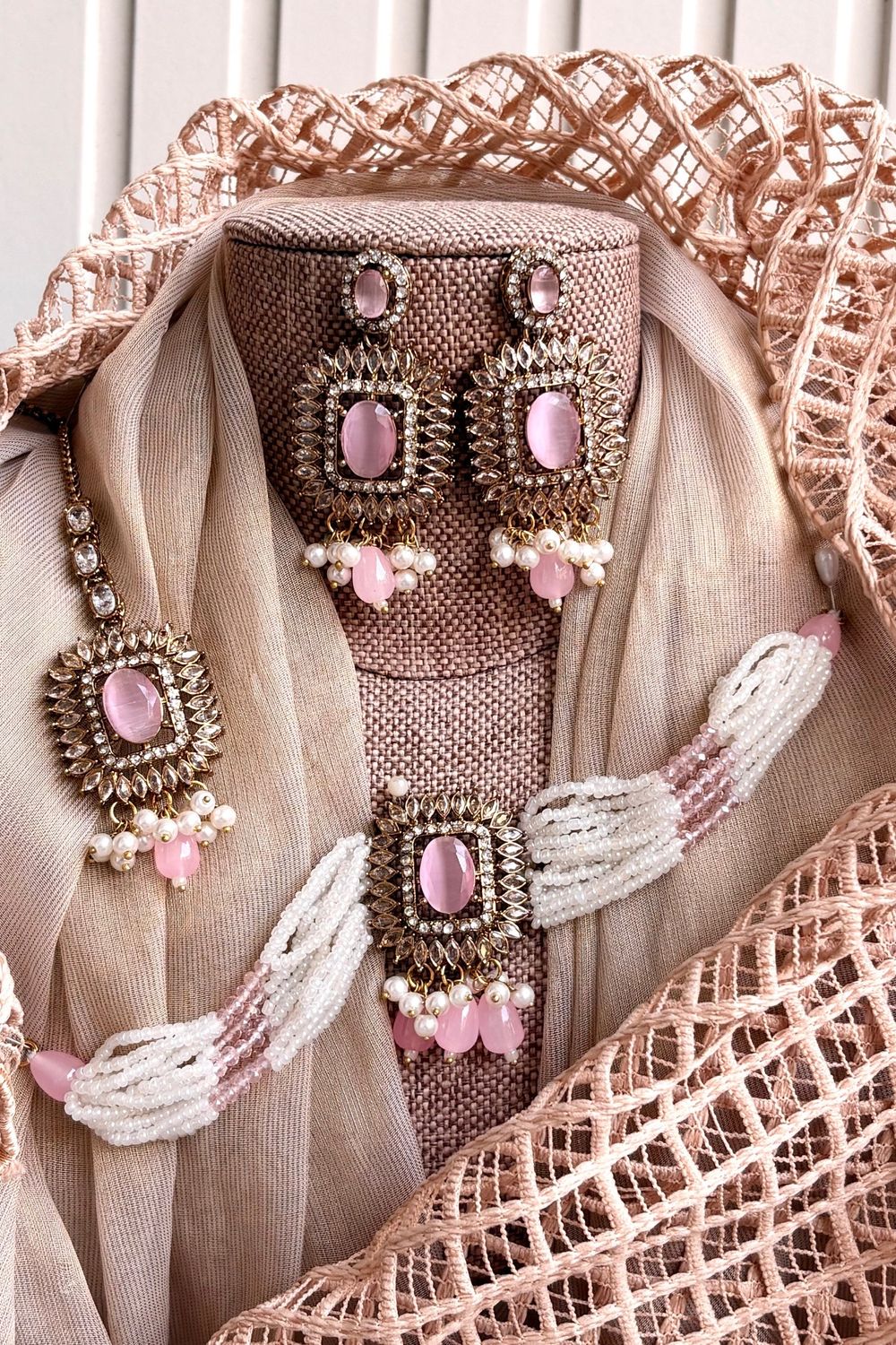 Pink Metal Choker Set Online in Dubai UAE Abudhabi Ajman Sharjah