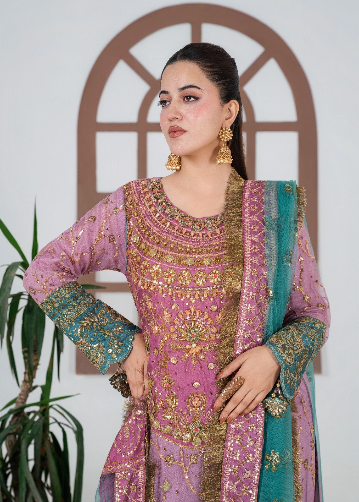 Pink Net Sharara Gharara with Dupatta Online in Sri Lanka India Australia