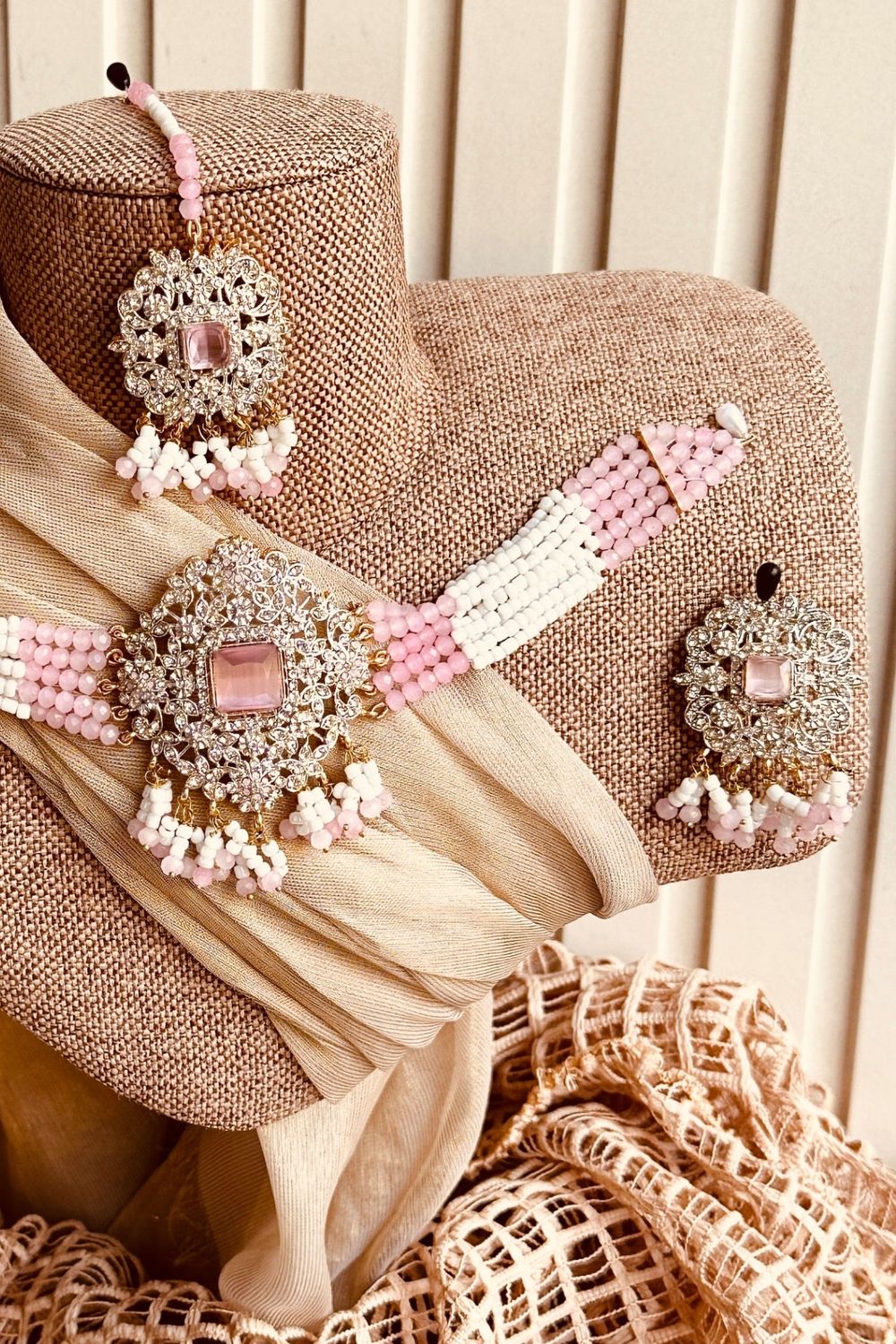 Pink Opera Luxe Choker Set for Bridesmaids Online in Dubai UAE Abudhabi Ajman Sharjah