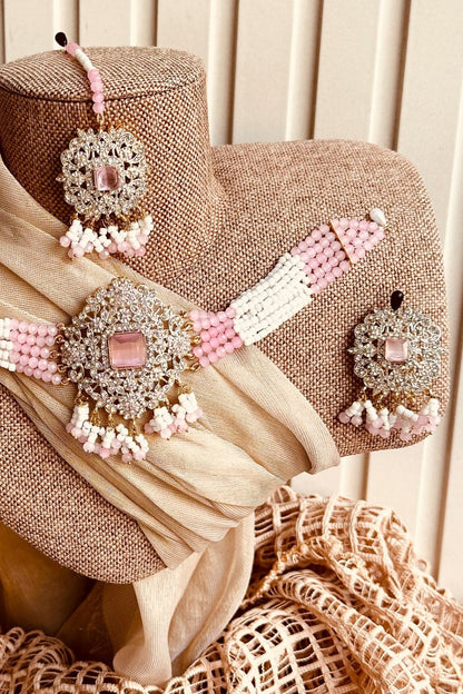 Pink Opera Luxe Choker Set for Bridesmaids Online in Dubai UAE Abudhabi Ajman Sharjah