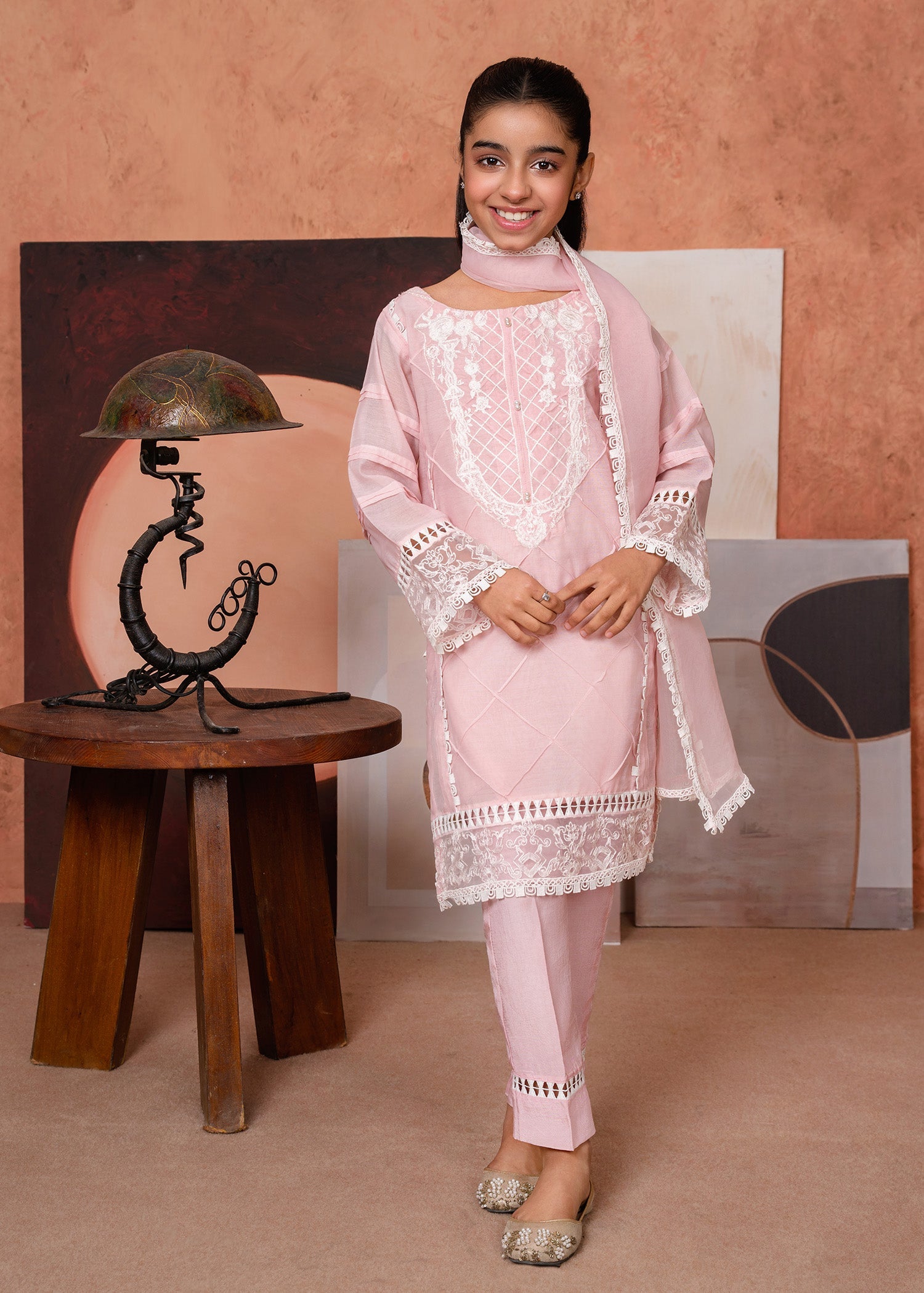 Pink Organza Dupatta Embroidered Suit Online in Sri Lanka India Australia