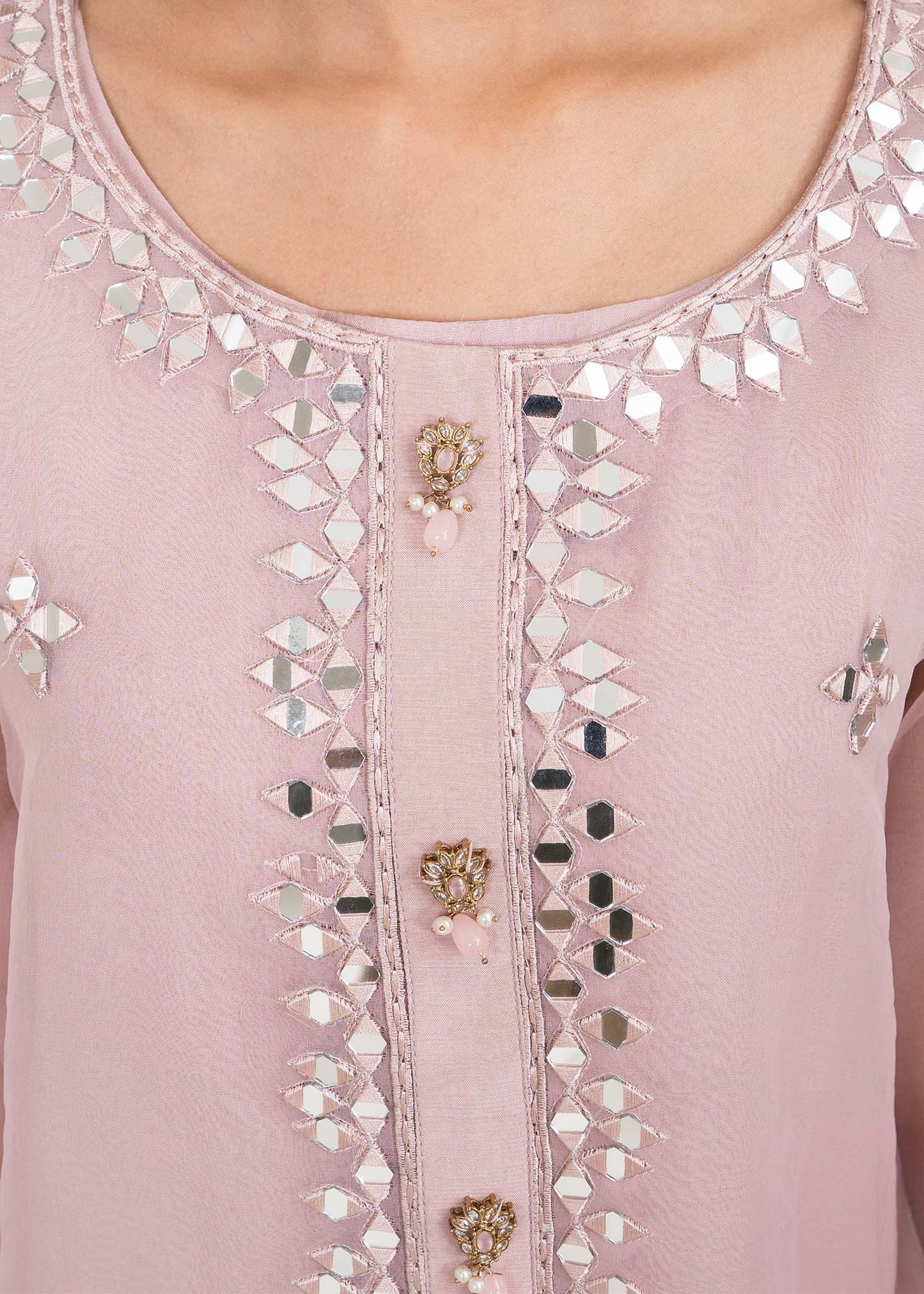 Pink Organza Kurta Raw Silk Trouser Dupatta Set Online in Sri Lanka India Australia
