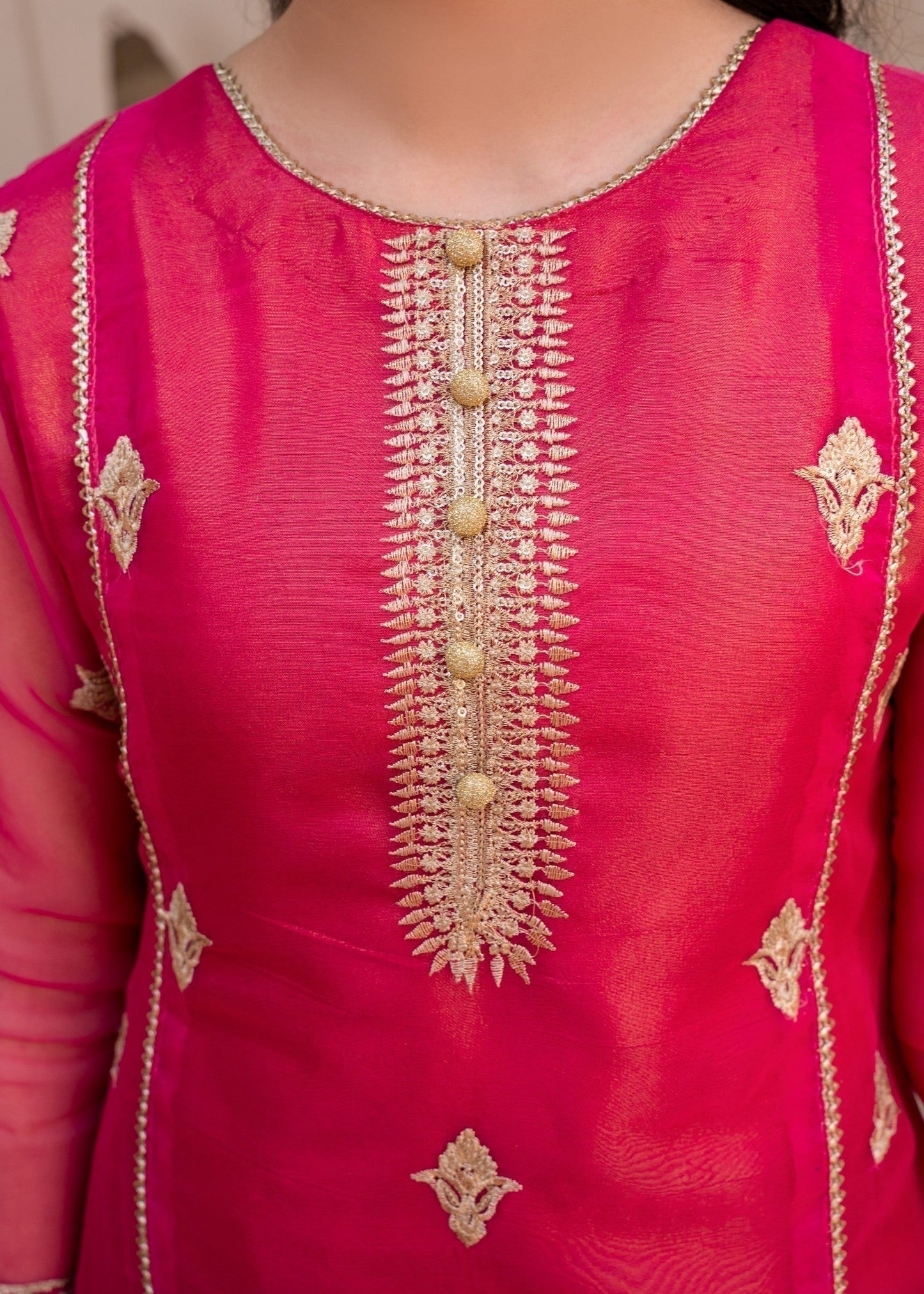 Pink Organza Partywear Gharara for Girls Online in Dubai UAE Abudhabi Ajman Sharjah