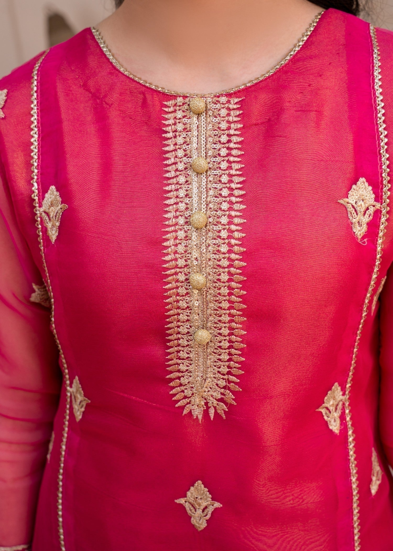 Pink Organza Partywear Gharara for Girls Online in Dubai UAE Abudhabi Ajman Sharjah