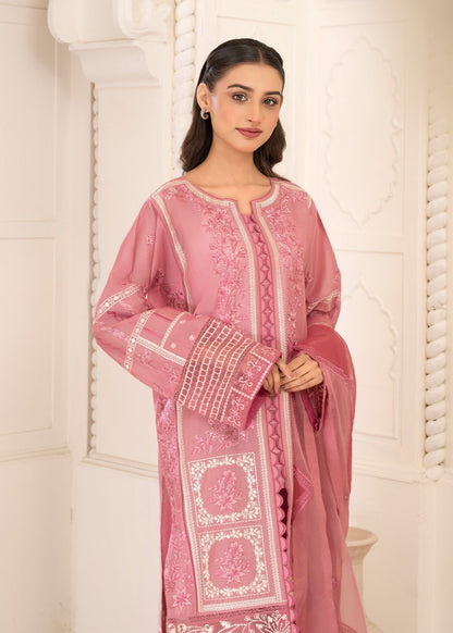 Pink Organza Patch Work Lawn Suit Online in Sri Lanka India Australia