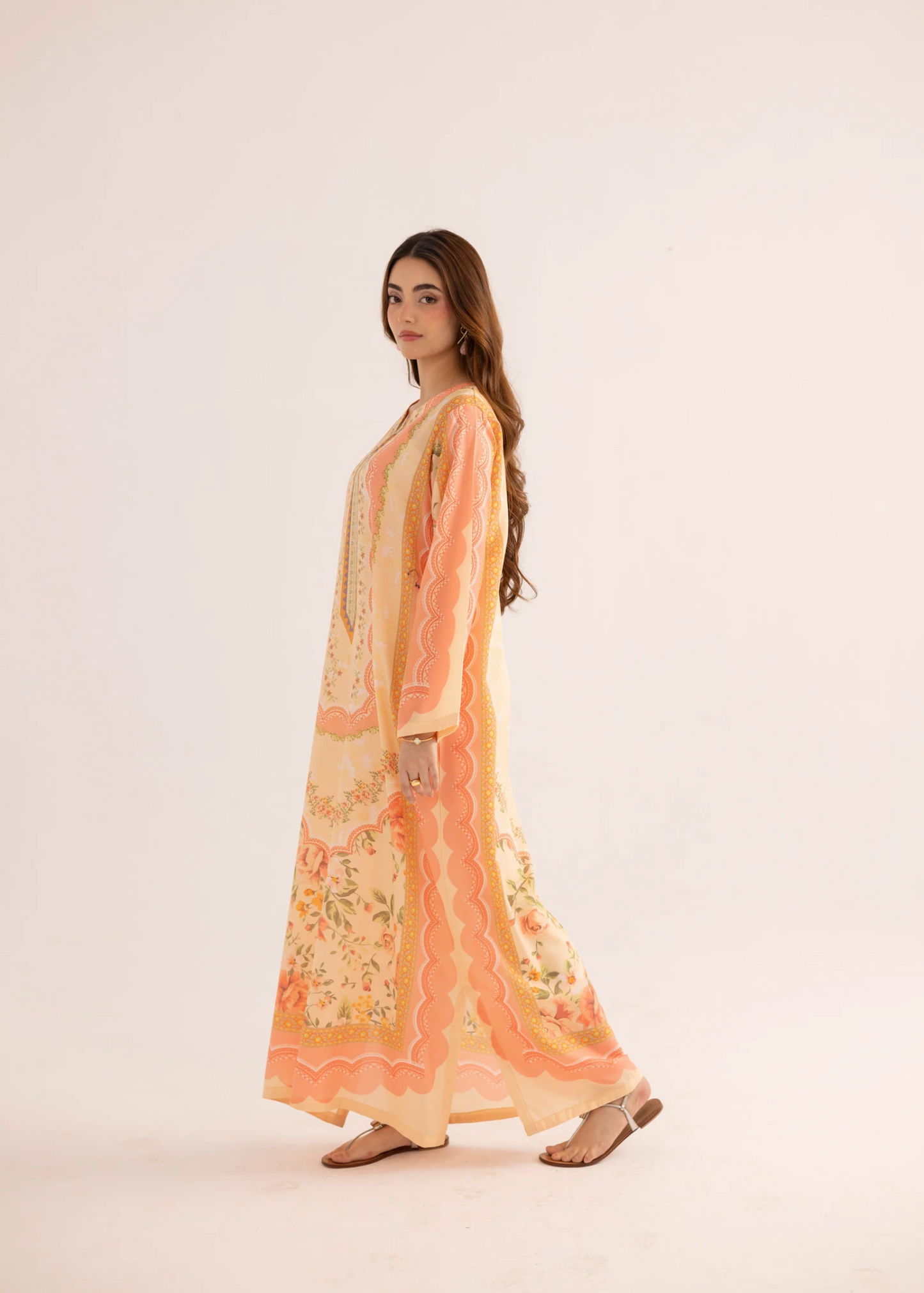 Pink Peach Designer Kaftan Online in Dubai DXB UAE Abudhabi Meena Bazaar
