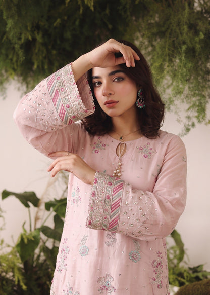 Pink Raw Silk Embroidered Salwar Kameez Online in Dubai UAE Abudhabi Ajman Sharjah