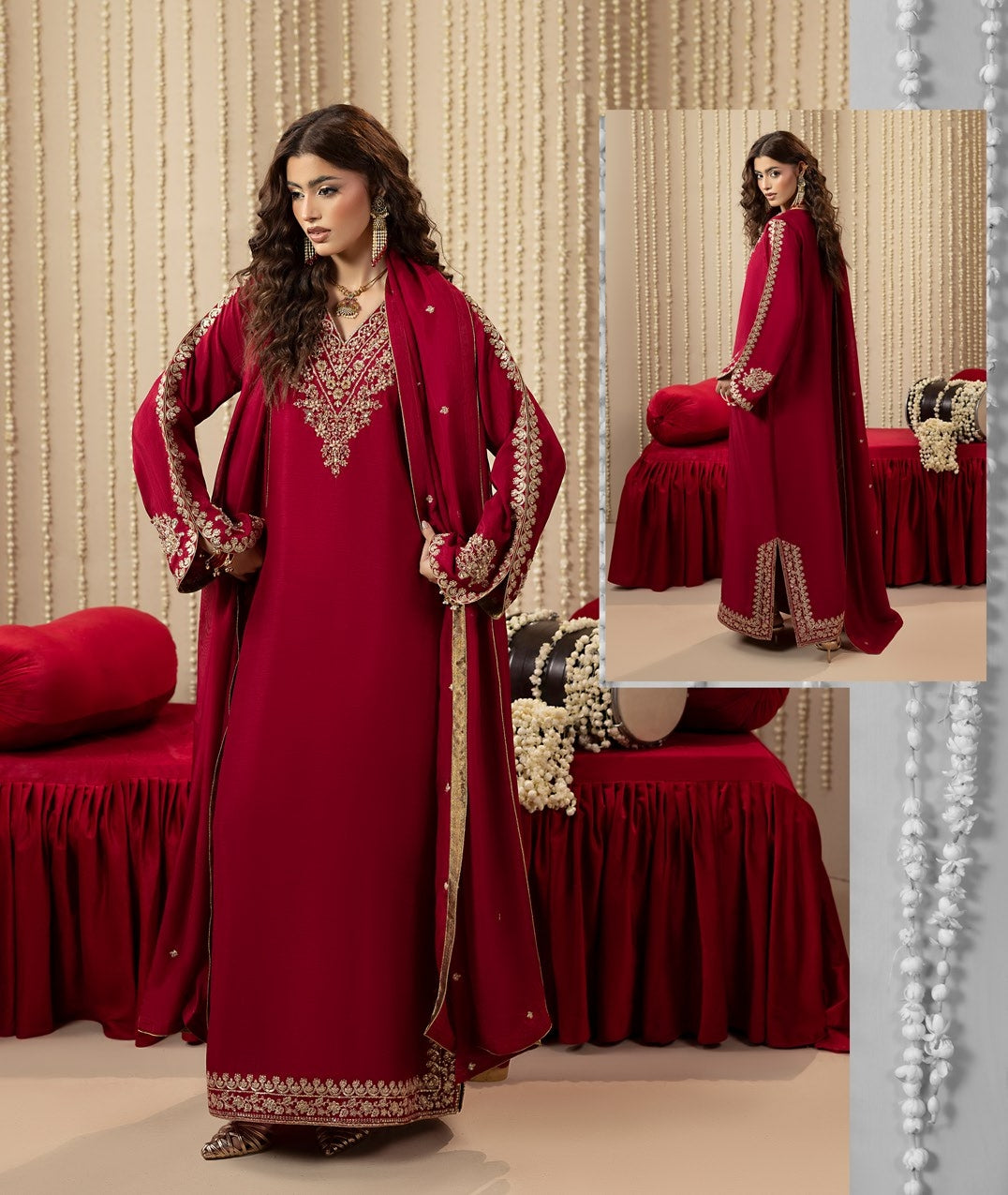 Pink Raw Silk Pakistani Kaftan Online in Dubai DXB UAE Abudhabi Meena Bazaar