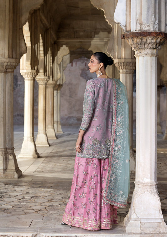 Pink Raw Silk Sharara with Net Dupatta Online in Sri Lanka India Australia