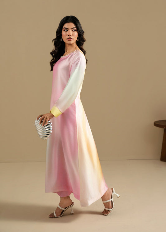 Pink Silk Charmeuse Embellished Maxi Online in Sri Lanka India Australia
