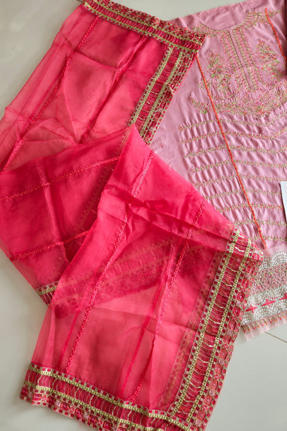 Pink Embroidered Lawn Suit