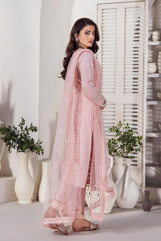 Pink Hand Embroidered Pure Cotton Chikankari Suit