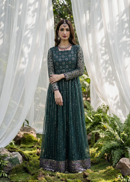 Festive Green Embroidered Net Pakistani Suit Online in Dubai DXB UAE Abudhabi Meena Bazaar