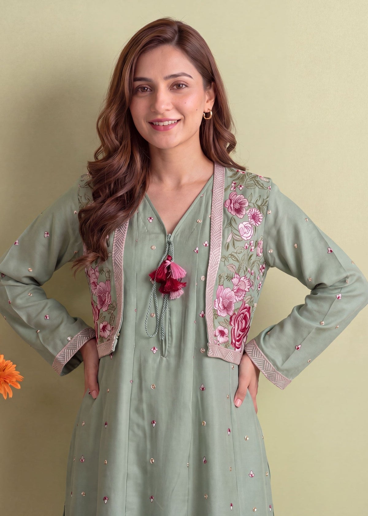 Pistachio Green Dhanak Winter Wear Salwar Suit Online in Dubai UAE Abudhabi Ajman Sharjah