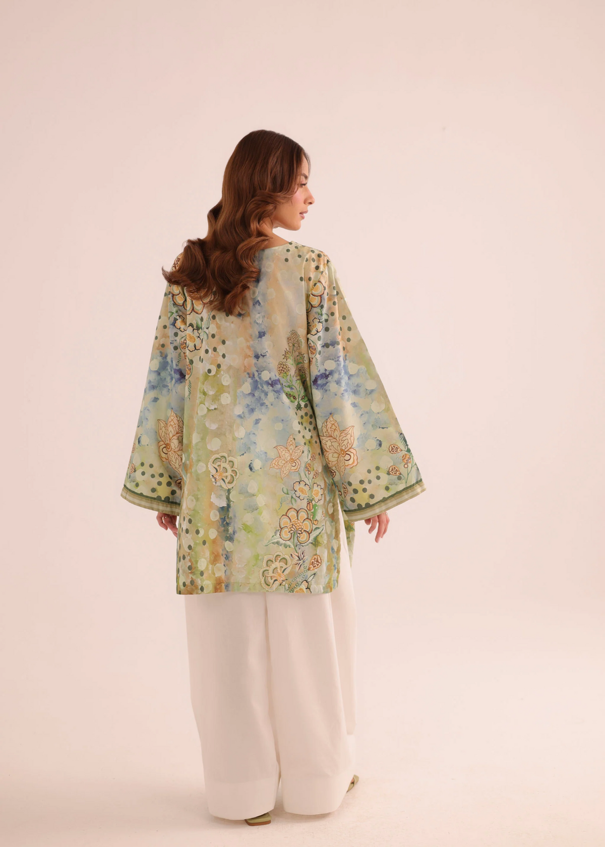 Pistachio Green Digital Print Kurti for Women Online in Sri Lanka India Australia