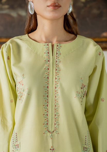 Pistachio Green Embroidered 2 Piece Suit Online in Dubai DXB UAE Abudhabi Meena Bazaar
