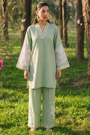 Pistachio Green Embroidered Lawn Suit Online in Dubai UAE Abudhabi Ajman Sharjah