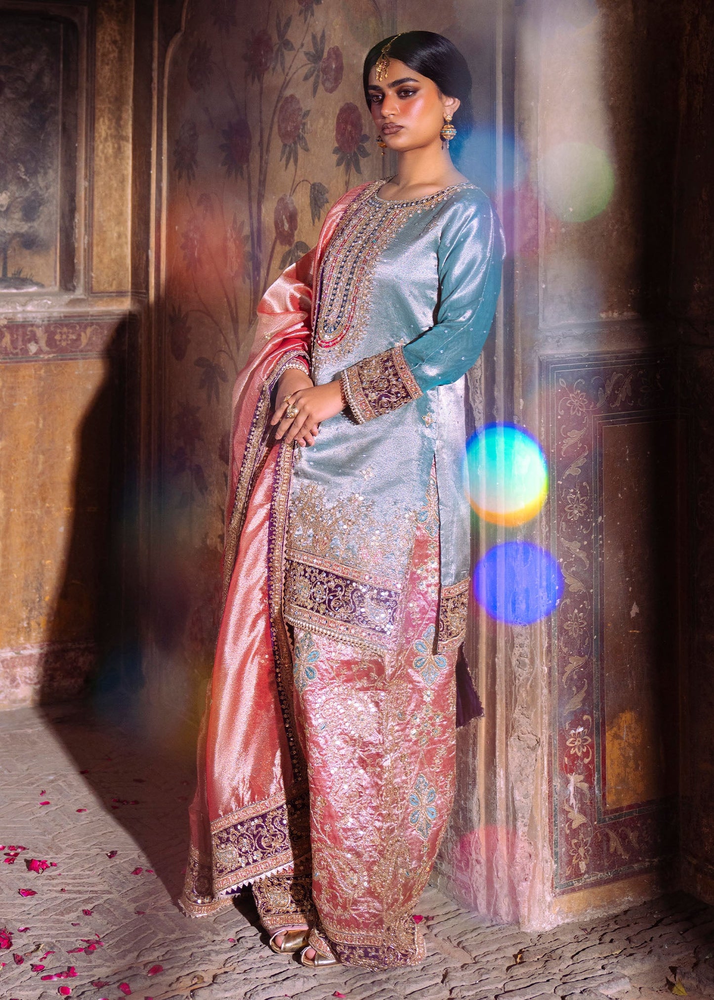 Pistachio Green Embroidered Viscose Lehenga with Dupatta Online in UK USA Canada