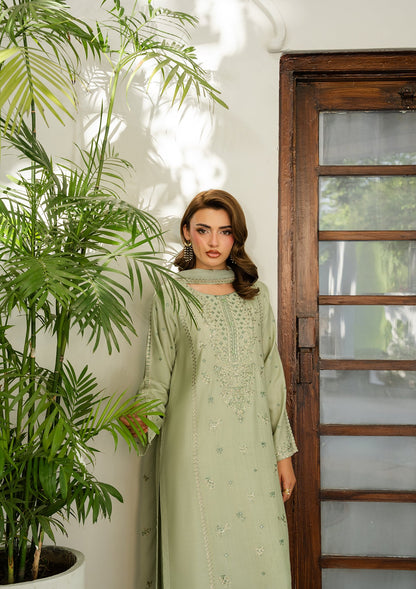 Pistachio Green Embroidered Viscose Salwar Kameez Online in KSA Riyadh Saudi Arabia Oman Bahrain Qatar