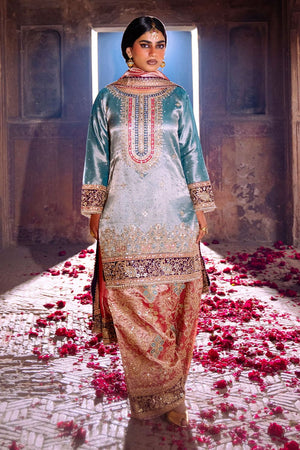 Pistachio Green Embroidered Viscose Wedding Lehenga Online in Dubai UAE Abudhabi Ajman Sharjah