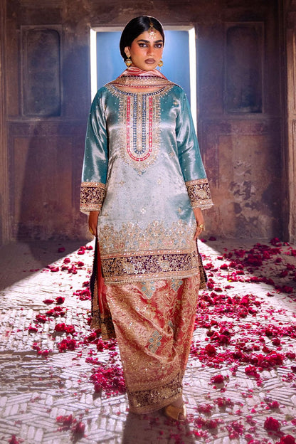Pistachio Green Embroidered Viscose Wedding Lehenga Online in Dubai UAE Abudhabi Ajman Sharjah