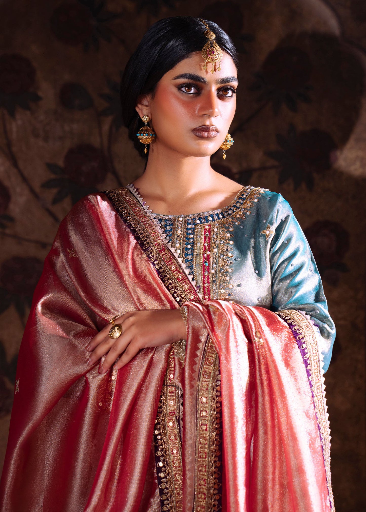 Pistachio Green Embroidered Viscose Wedding Outfit Online in Dubai UAE Abudhabi Ajman Sharjah