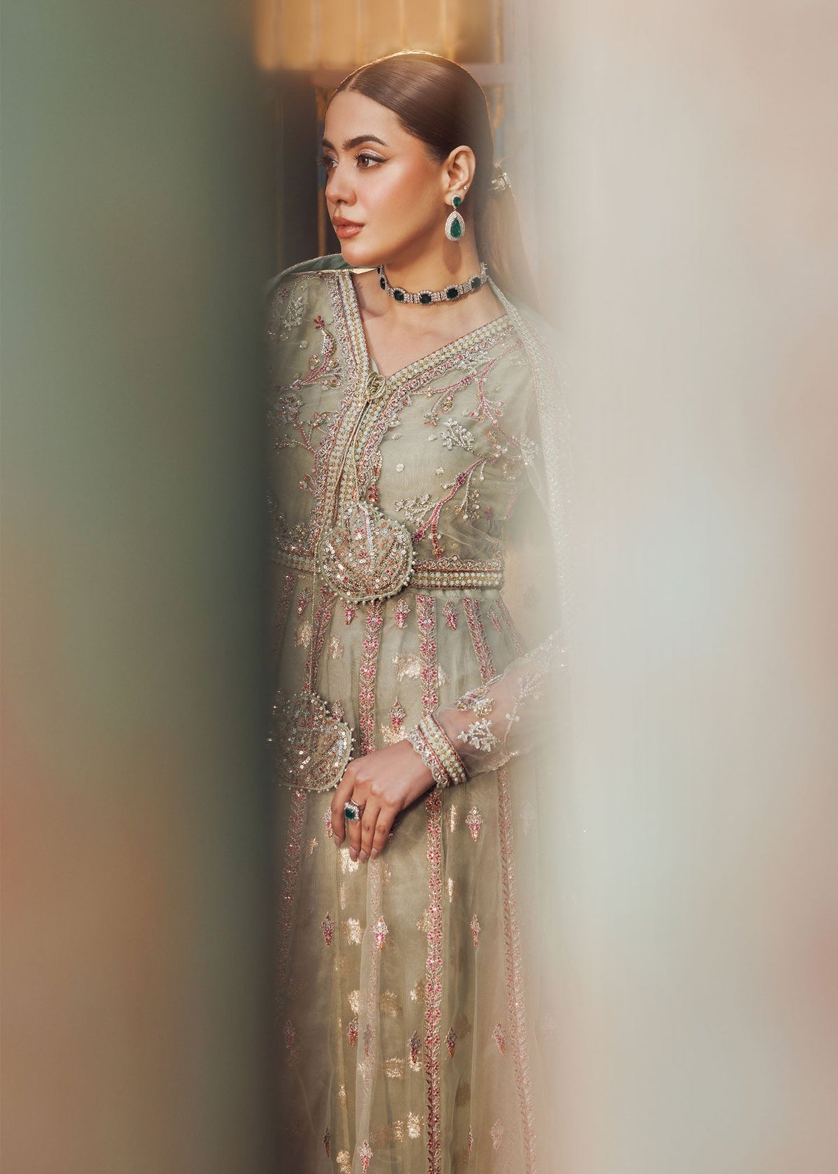 Pistachio Green Festive Wear Designer Salwar Suit Online in UK USA Canada
