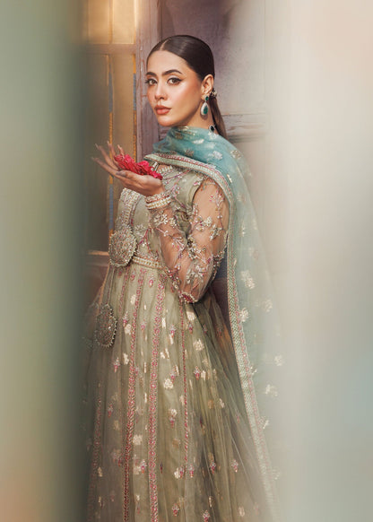 Pistachio Green Heavy Embellished Net Designer Salwar Kameez Online in Sri Lanka India Australia