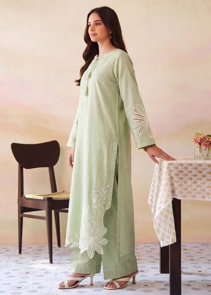 Pistachio Green Khaddar Kurta Set with Plazzo Online in Dubai DXB UAE Abudhabi Meena Bazaar