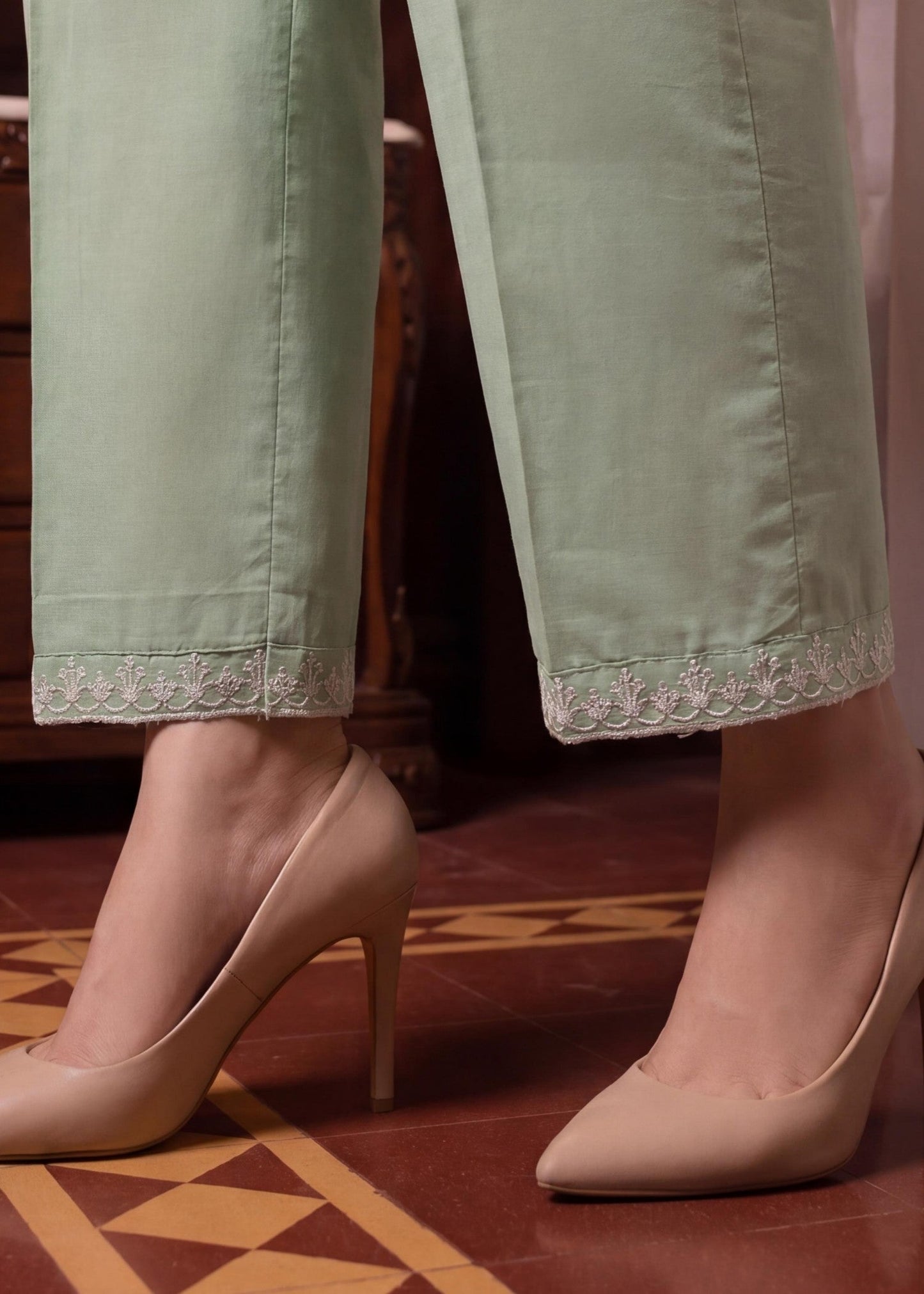 Pistachio Green Lawn 3 Piece Suit Online in Sri Lanka India Australia