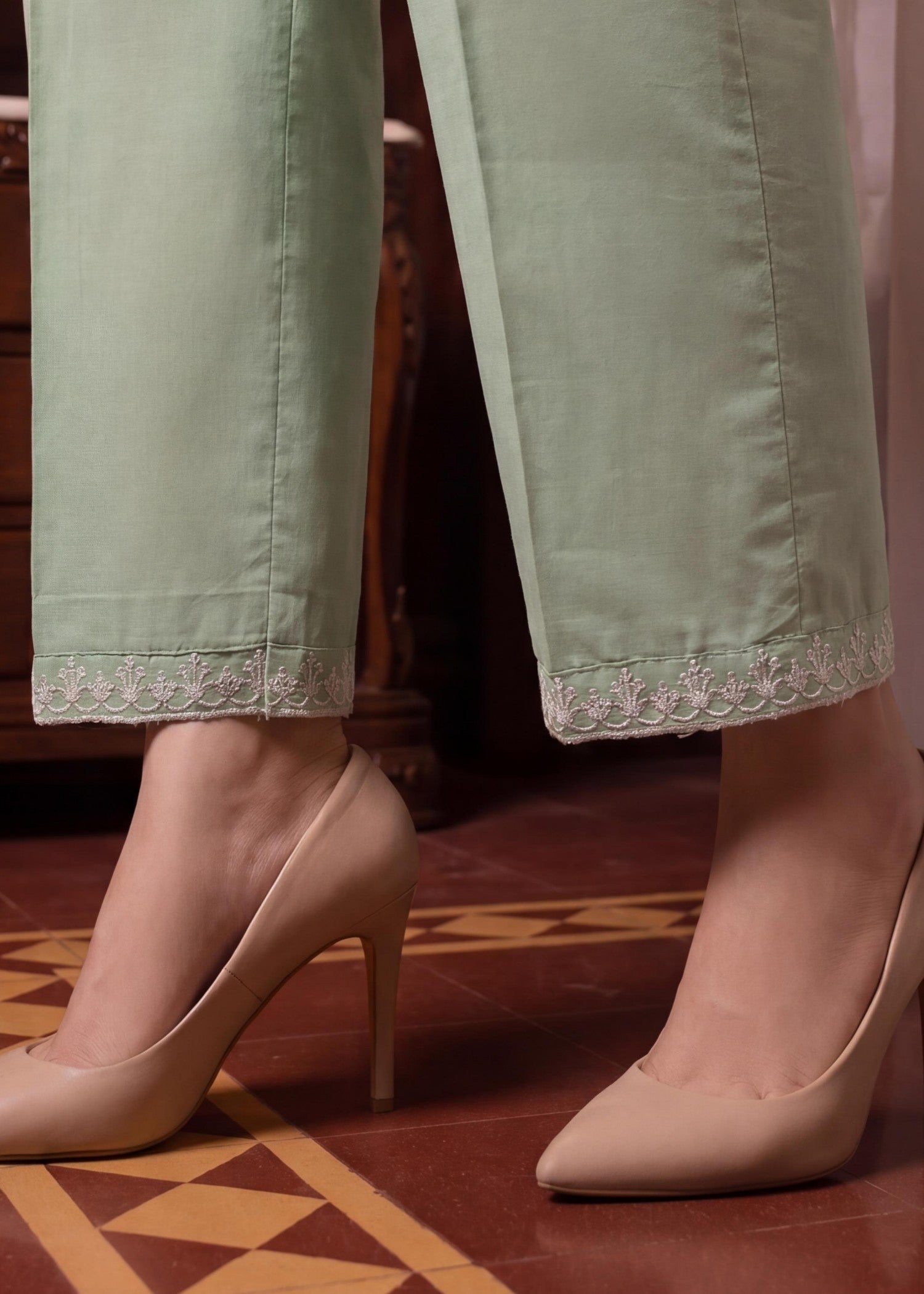 Pistachio Green Lawn 3 Piece Suit Online in Sri Lanka India Australia