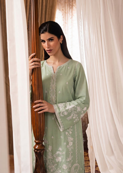 Pistachio Green Lawn Ready to Wear Suit Online in Dubai UAE Abudhabi Ajman Sharjah